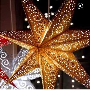 Lighted hanging cut out xmas star from germany new